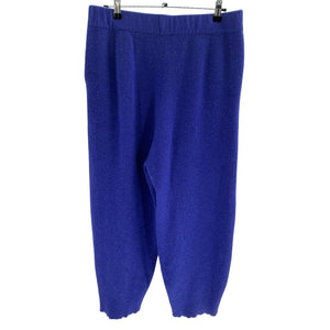 Lapointe Cropped Ribbed Blue Cashmere Track Pants Size L