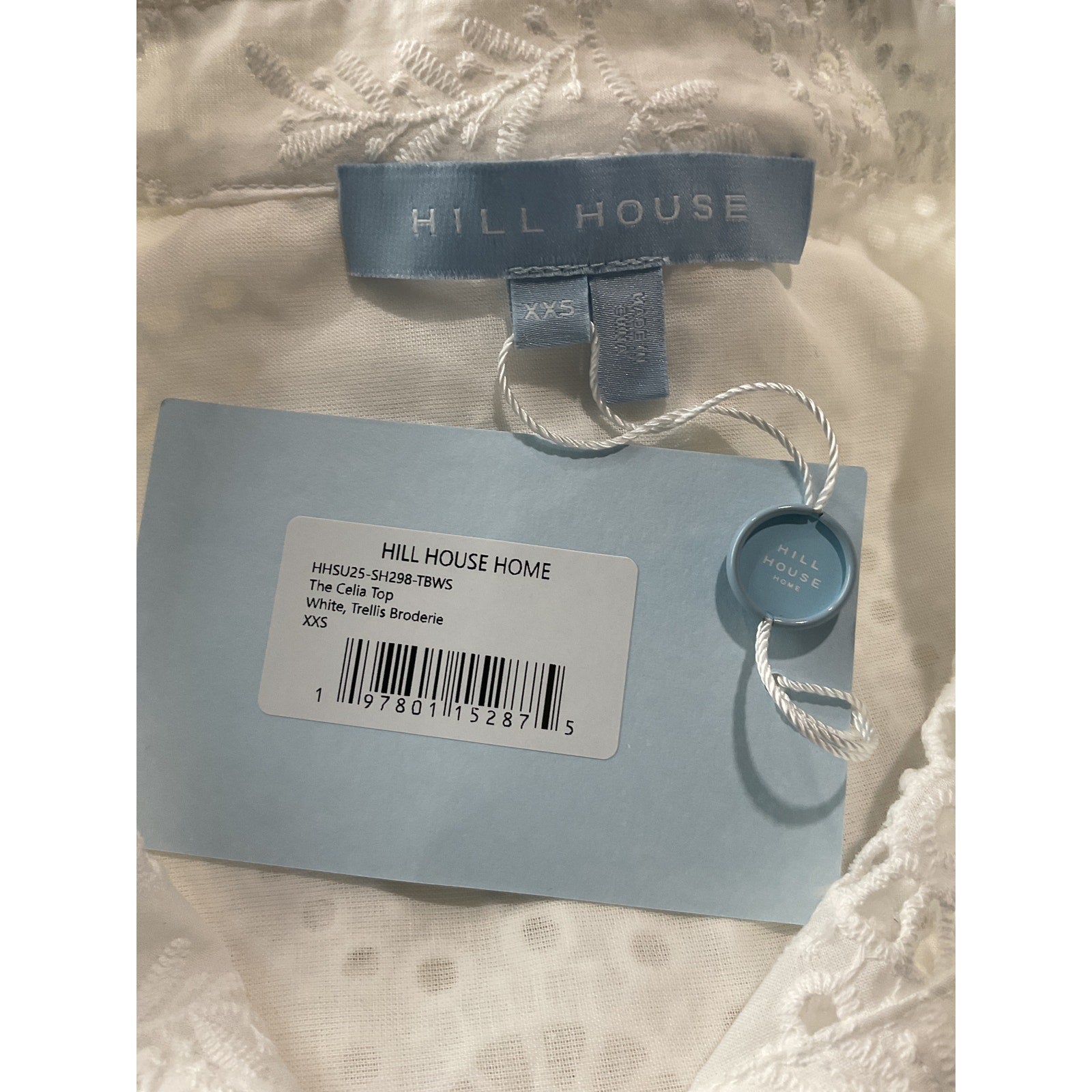Hill House Home 'The Celia' White Cotton Top Size XXS - NWT