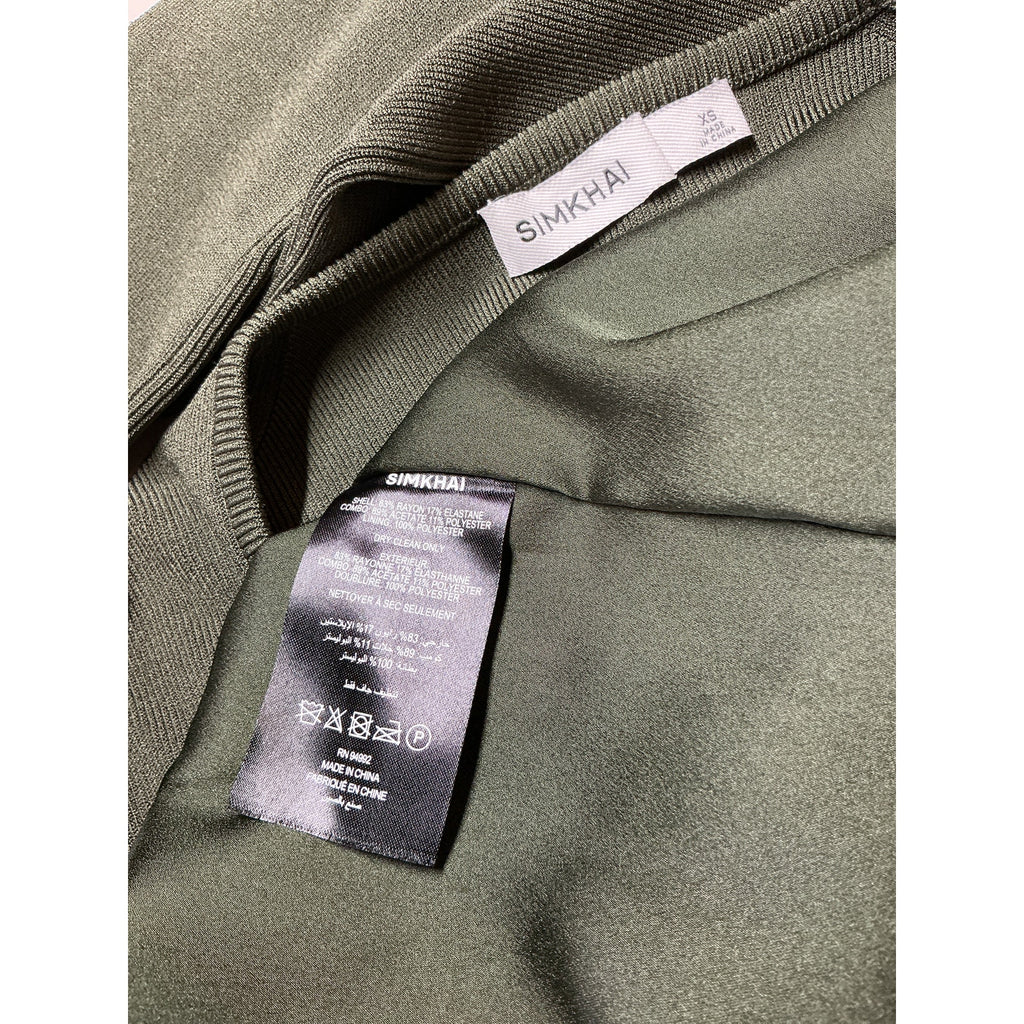 Simkhai 'Springer' Green Rayon Long Sleeve Wrapped Dress Size XS