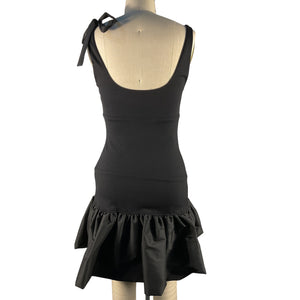 Sandro Ruffled Black Lolita Dress Size 34 FR / 2 US