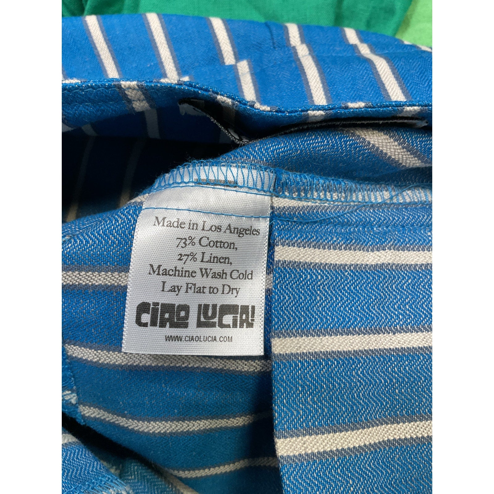 Ciao Lucia 'Paolo' Blue Striped Cotton-Linen Shorts Size 6