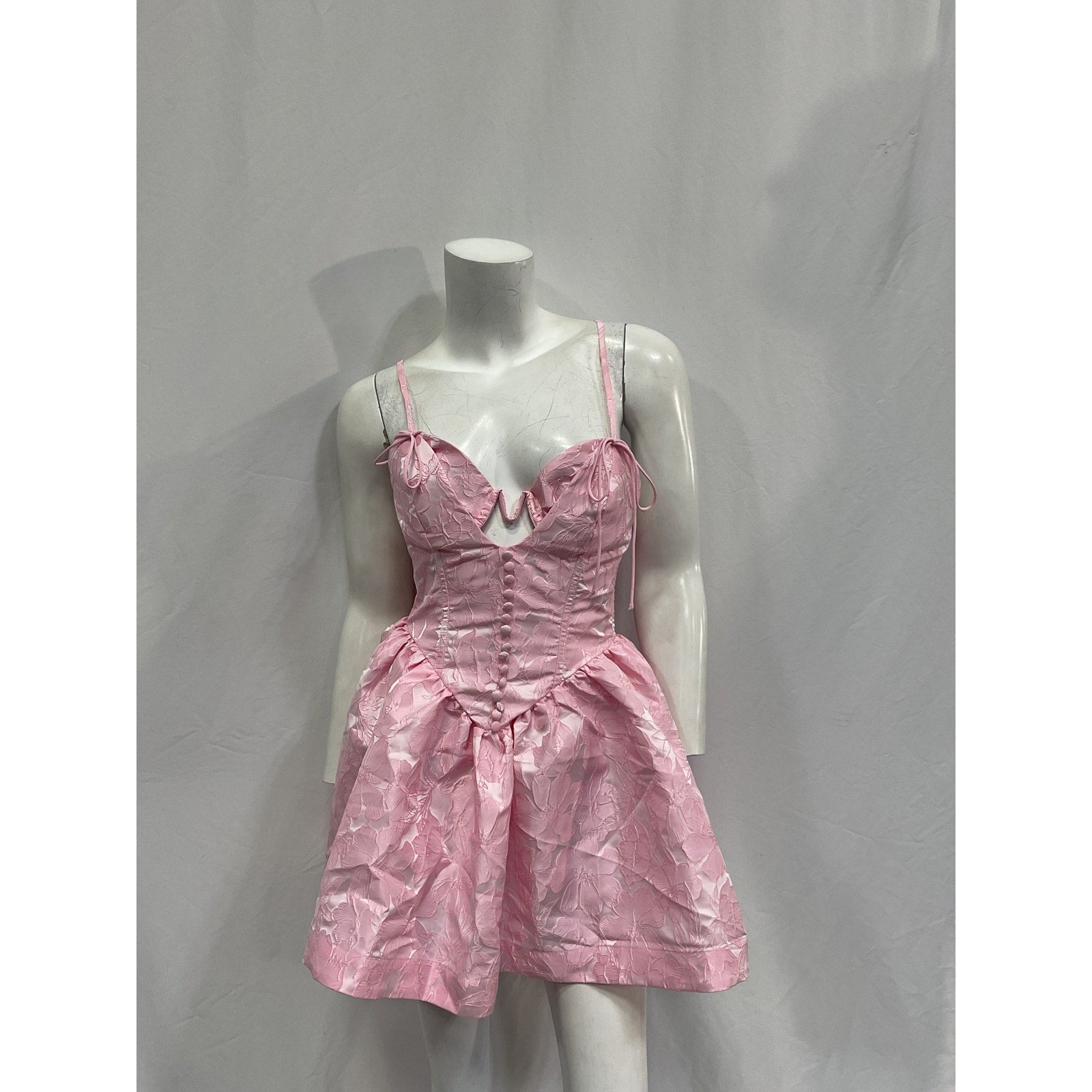 For Love & Lemons 'Faith' Pink Polyester Mini Dress Size XS - NWT
