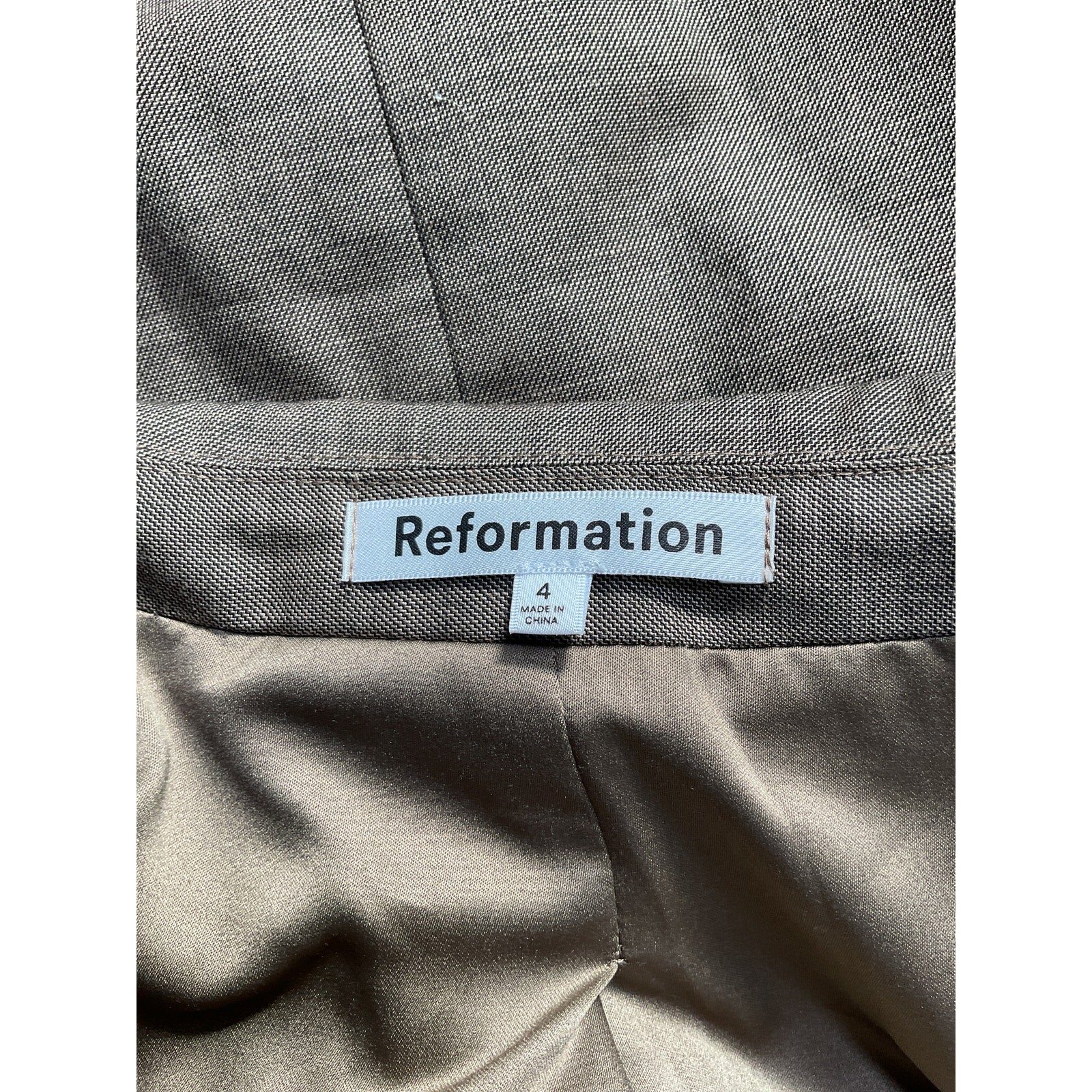 Reformation 'Jason' Tan Polyester Blazer Size 4
