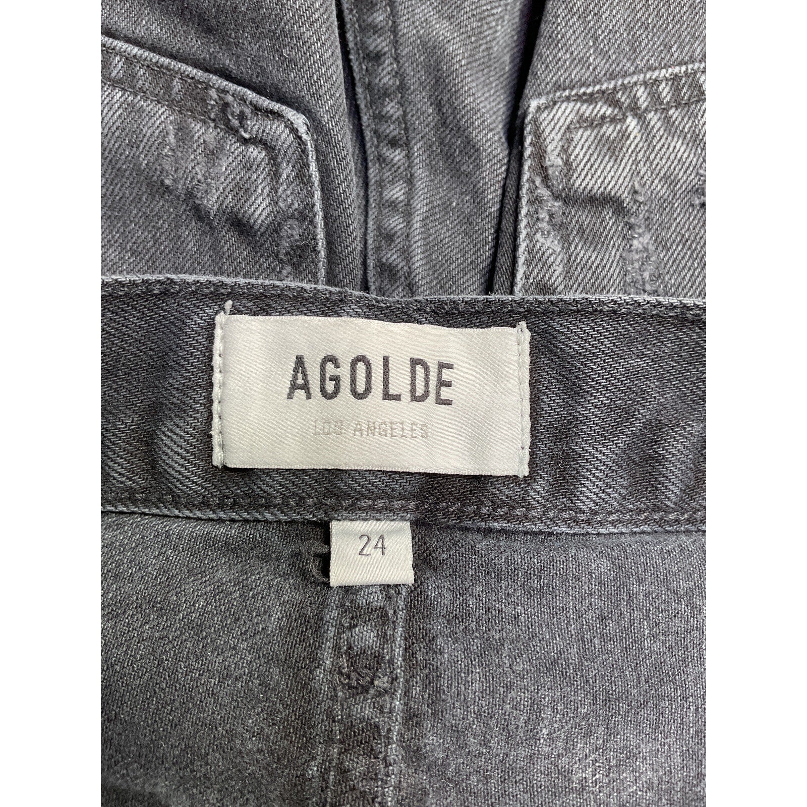 Agolde 'Riley' Black Cotton Short Size 24