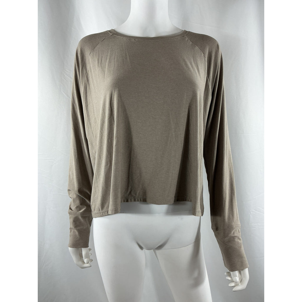 Beyond Yoga Featherweight Beige Polyester Daydreamer Knit Top Size L