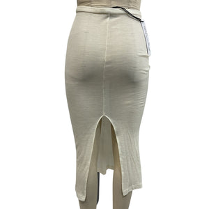 Laquan Smith Ruched Ivory Waist-Tie Pencil Skirt Size XS NWT