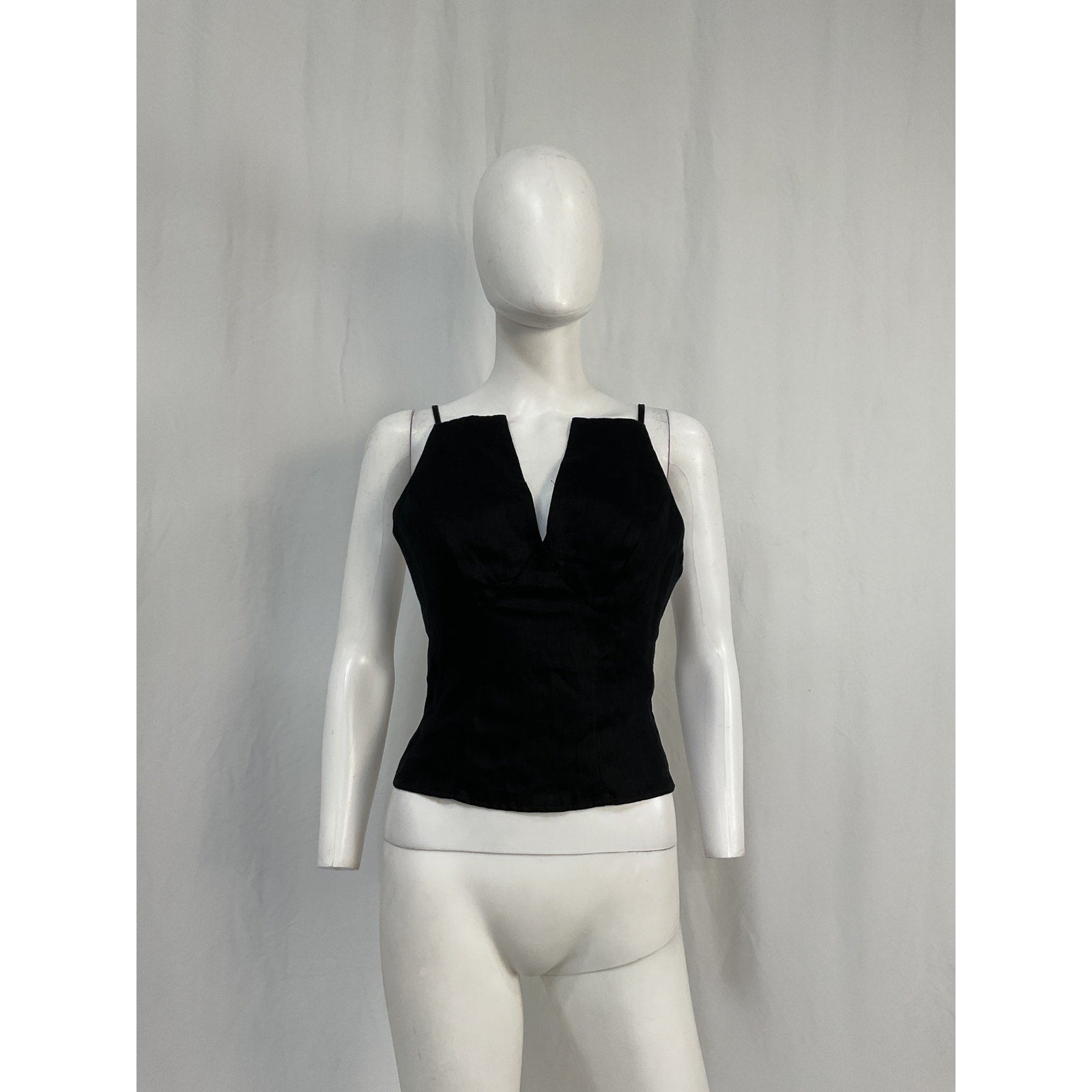 Reformation 'Evette' Black Linen Top Size 0