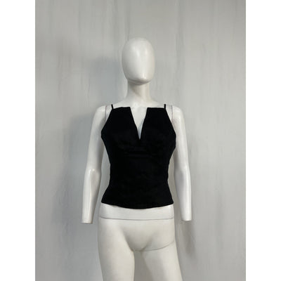 Reformation 'Evette' Black Linen Top Size 0