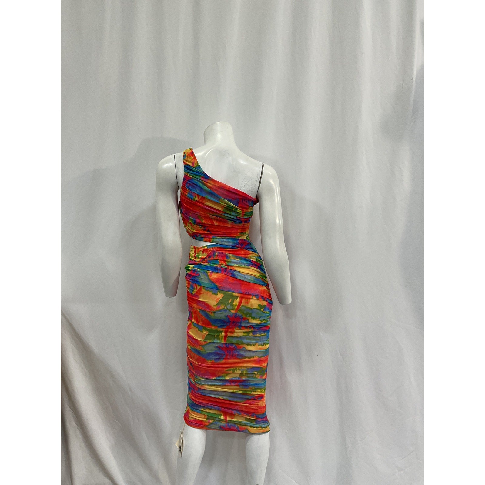 Ser.O.Ya 'Imani' Red Polyester Midi Dress Size XS