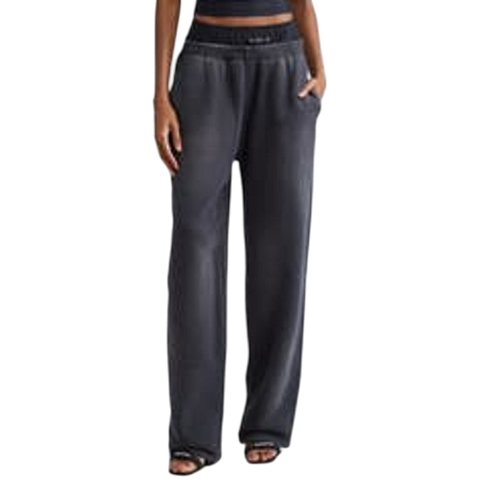 Alexander Wang Prestyled Black Cotton Bike Short Waist Sweatpants Size XL