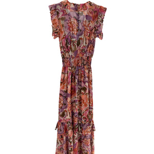 Misa Los Angeles Ruffled Multicolor Kidada Dress Size XS