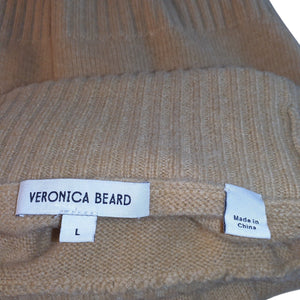 Veronica Beard Luxurious Tan Mazzy Cashmere Shell Sleeveless Turtleneck Size L