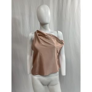 The Sei For Fwrd Pink Off Shoulder Satin Asymmetrical Cowl Top Size 2