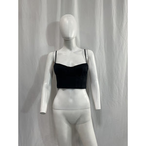 Helsa 'Stretch' Black Cotton Sateen Bustier Size S
