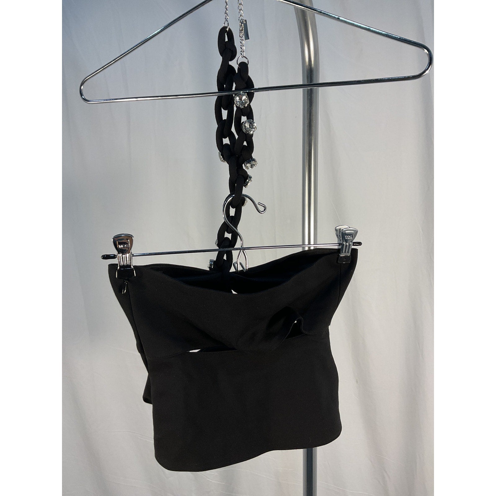 Area Chain Link Black Rayon Halter Top Size XS
