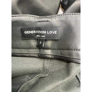 Generation Love 'Amirah' Black Button Faux Leather Pants Size 0