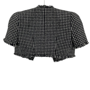 Balmain Cropped Black Tweed Jacket Size 36 FR / US 2