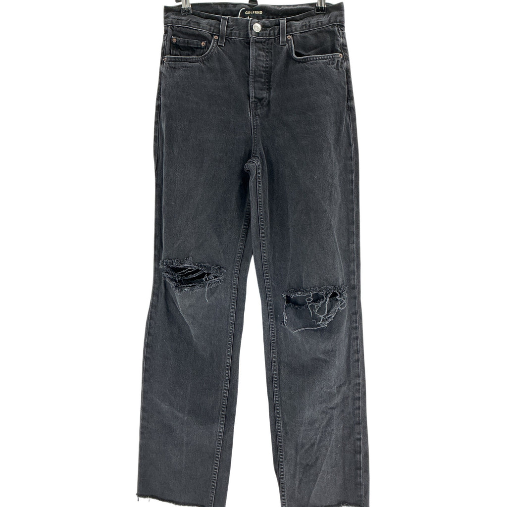 Grlfrnd 'Bella' Black Cotton Low Rise Boyfriend Jean Size 24