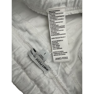 James Perse Relaxed White Mixed Media Jogger Pants Size 1