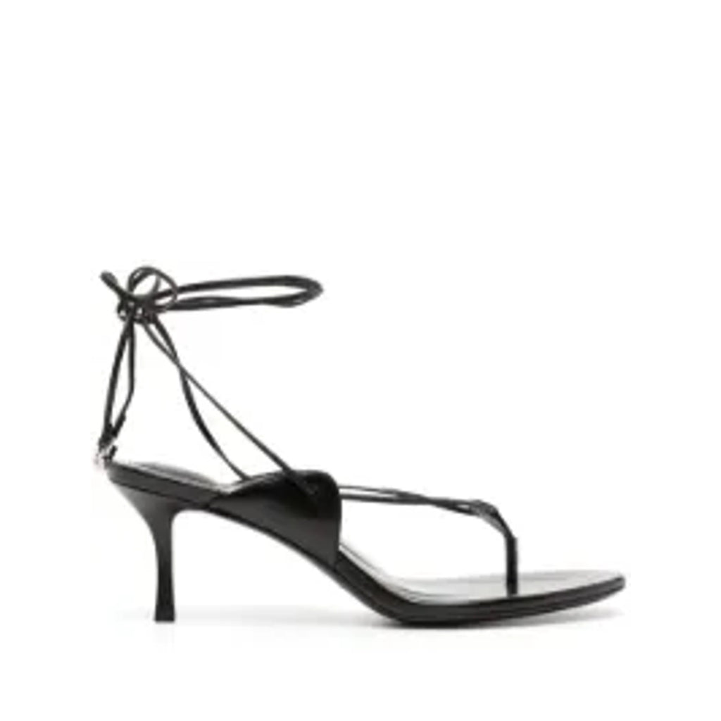 Alexander Wang Black Leather Ankle-Strap Low-Heel Sandals Size 40