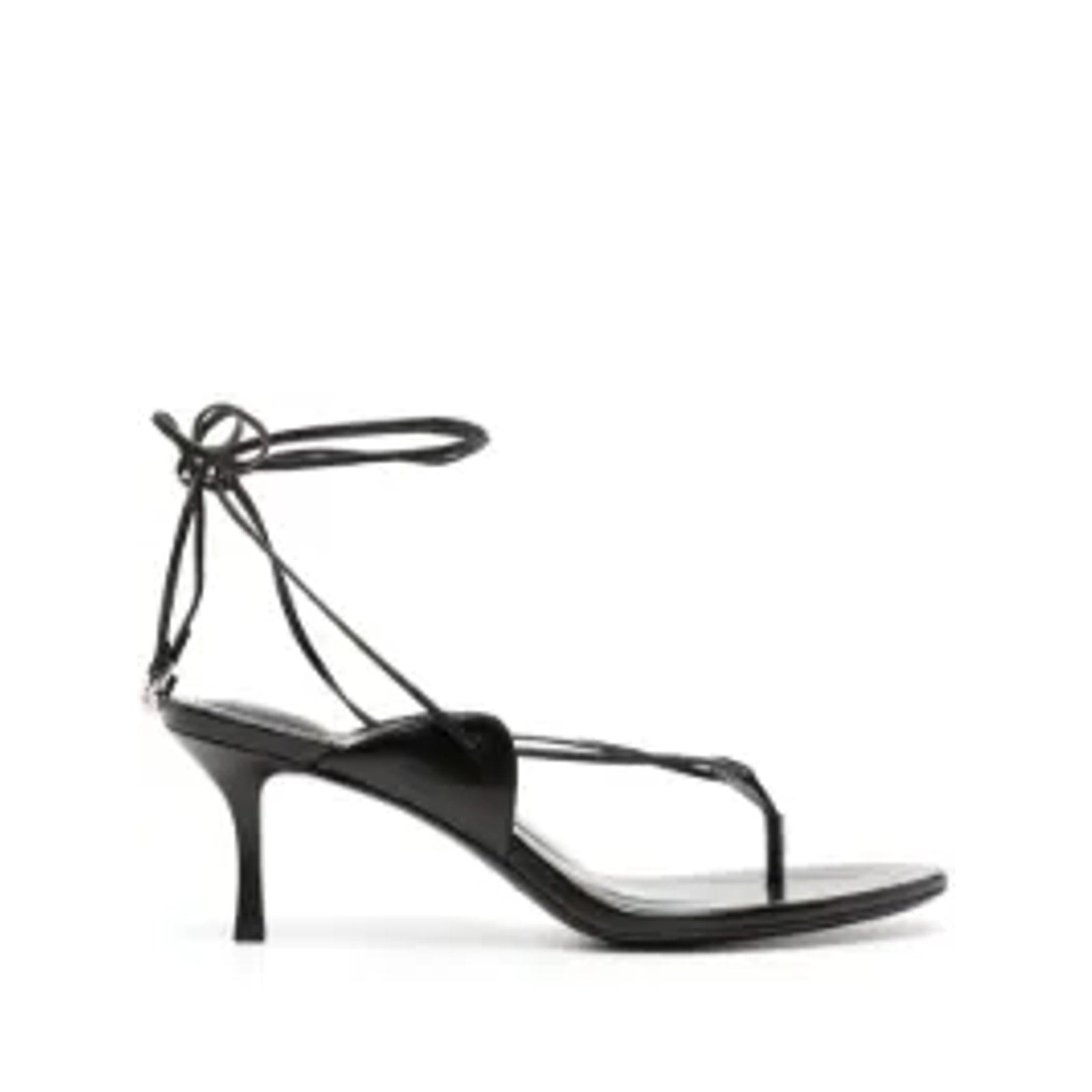 Alexander Wang Black Leather Ankle-Strap Low-Heel Sandals Size 40