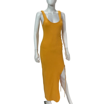 The Range Ribbed Sunrise Cinched Midi Dress Size M