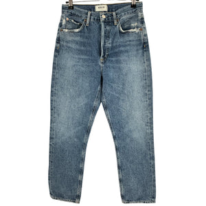 Agolde Classic Blue Riley Straight Cropped Denim Jeans Size 26
