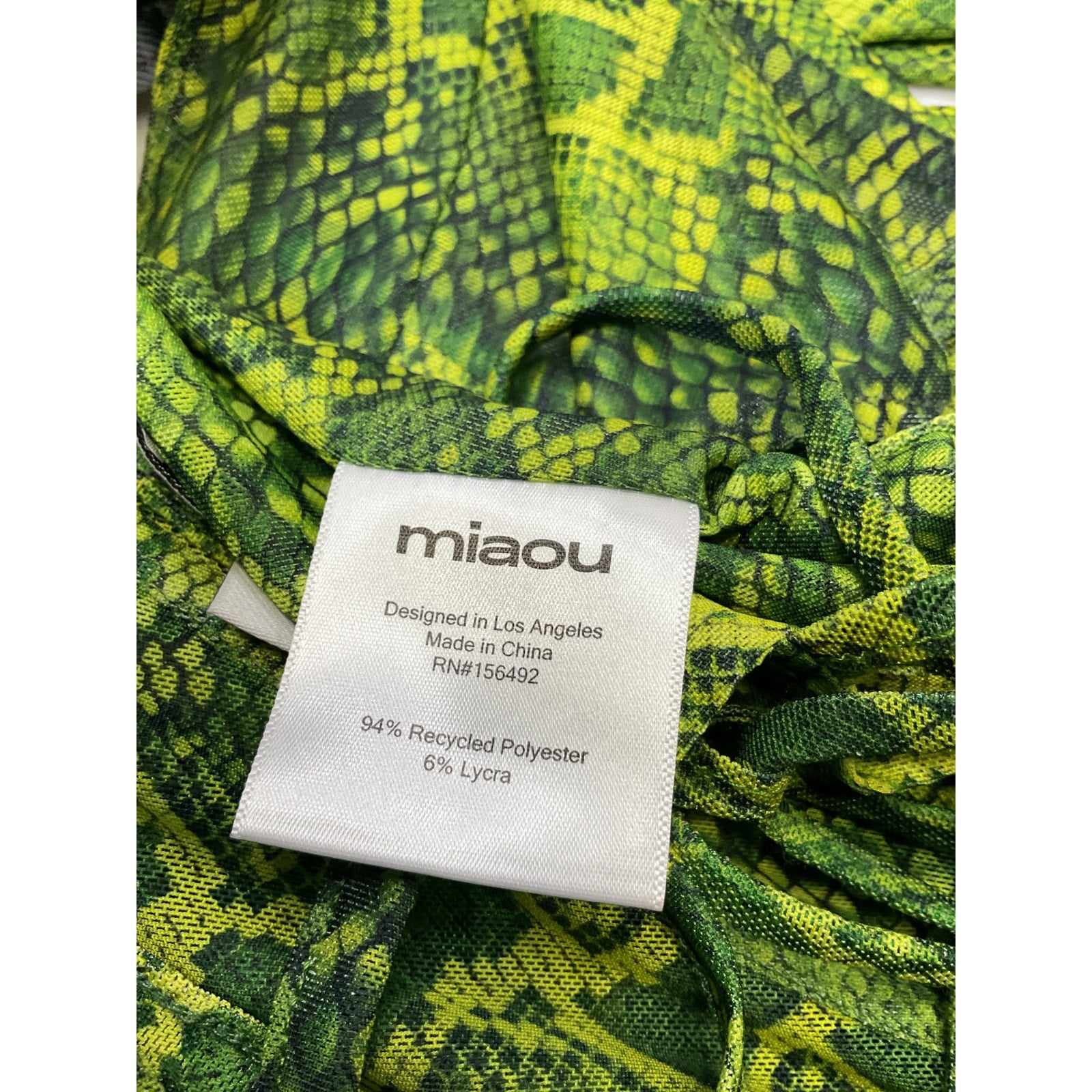 Miaou 'Love' Green Polyester Corset Top Size S