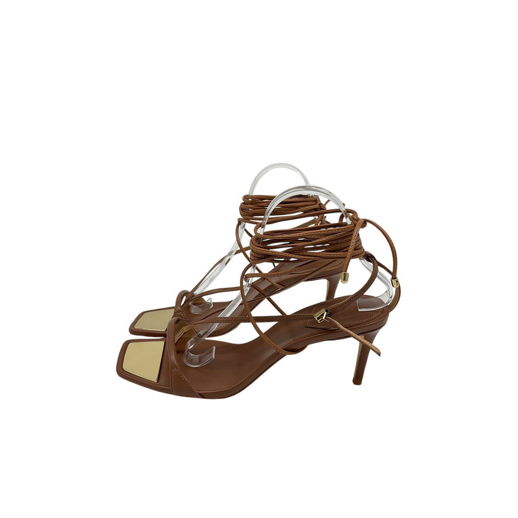 Schutz 'Berry' Brown Leather Sandal Size 10