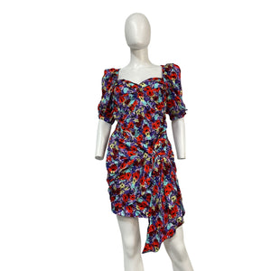 For Love & Lemons 'Chiara' Purple Ecovero Puff Sleeve Mini Dress Size M