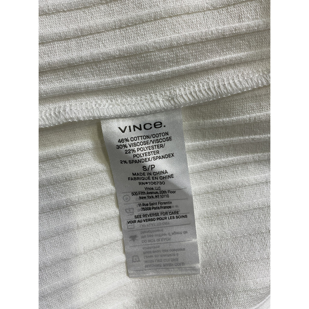 Vince Rib Scoop White Neck Dress Size S - NWT