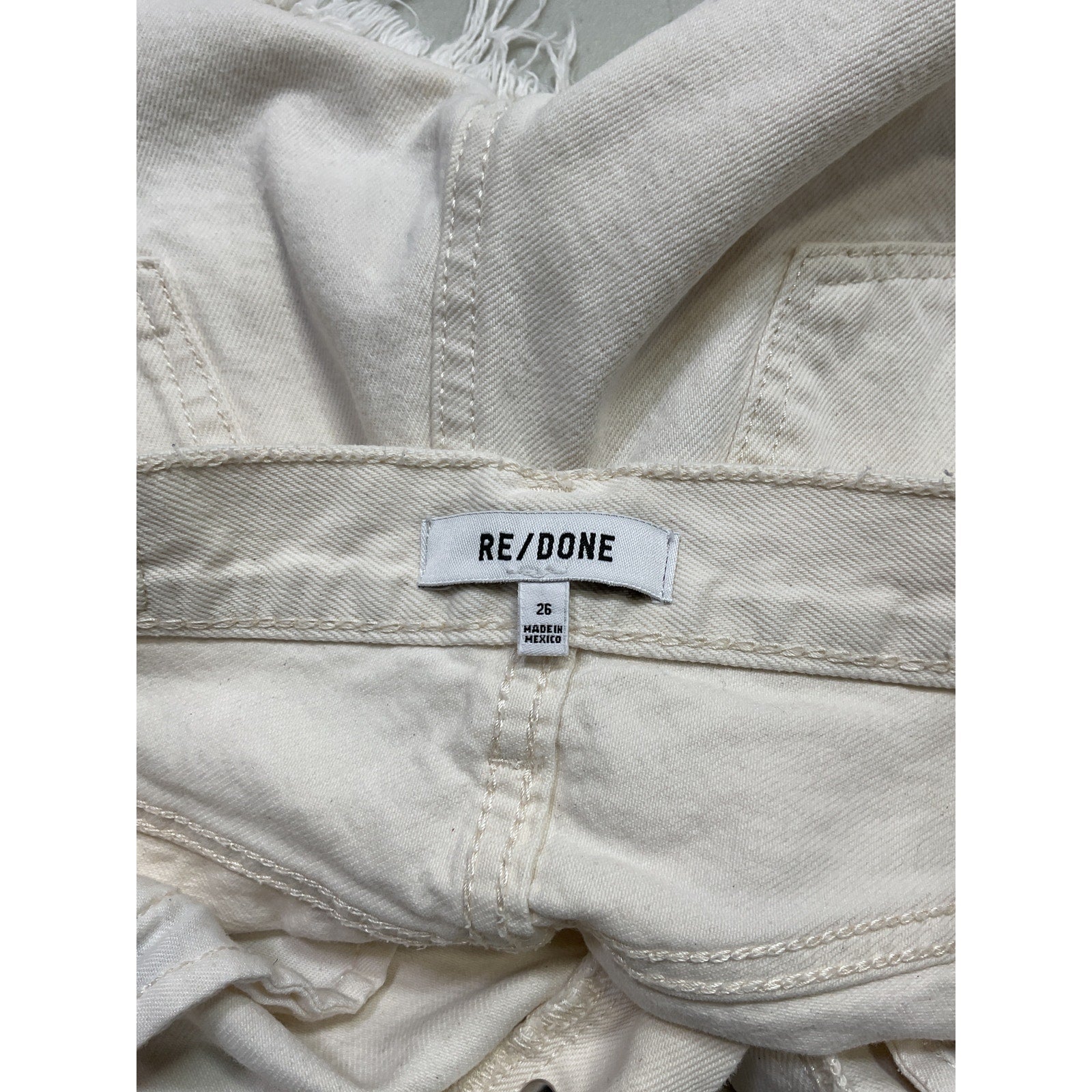 Re/Done 'Originals' White 90s Low Slung Denim Jean Short Size 26