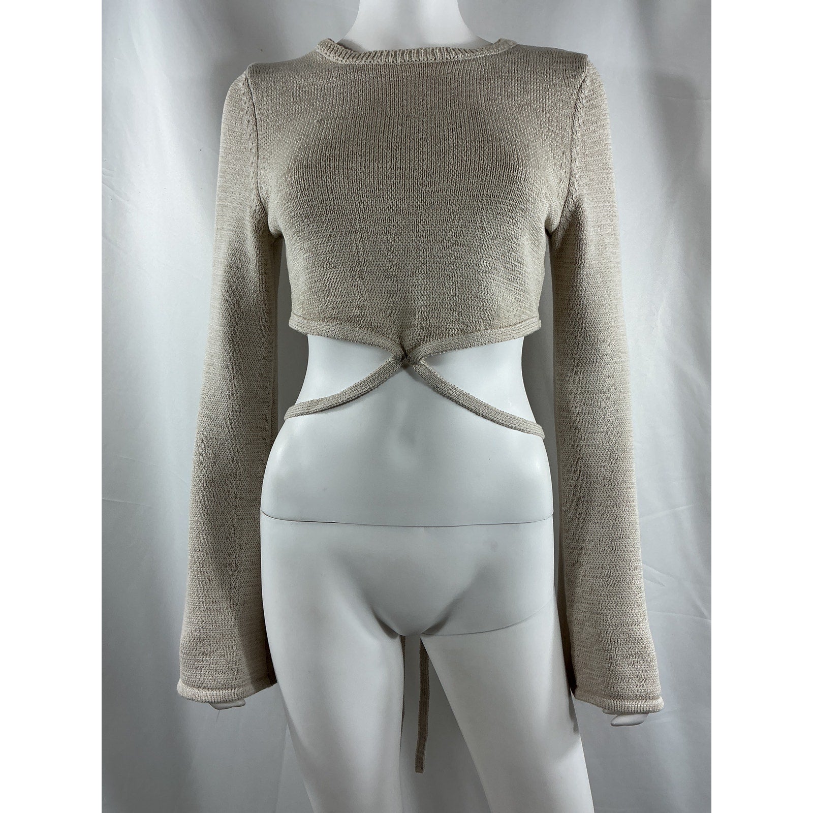 Cult Gaia 'Kenna' Cream Cotton Kit Top Size S