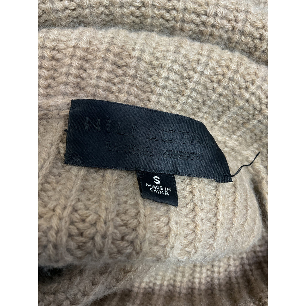 Nili Lotan 'Layla' Black Ribbed Cashmere Turtleneck Sweater Size S