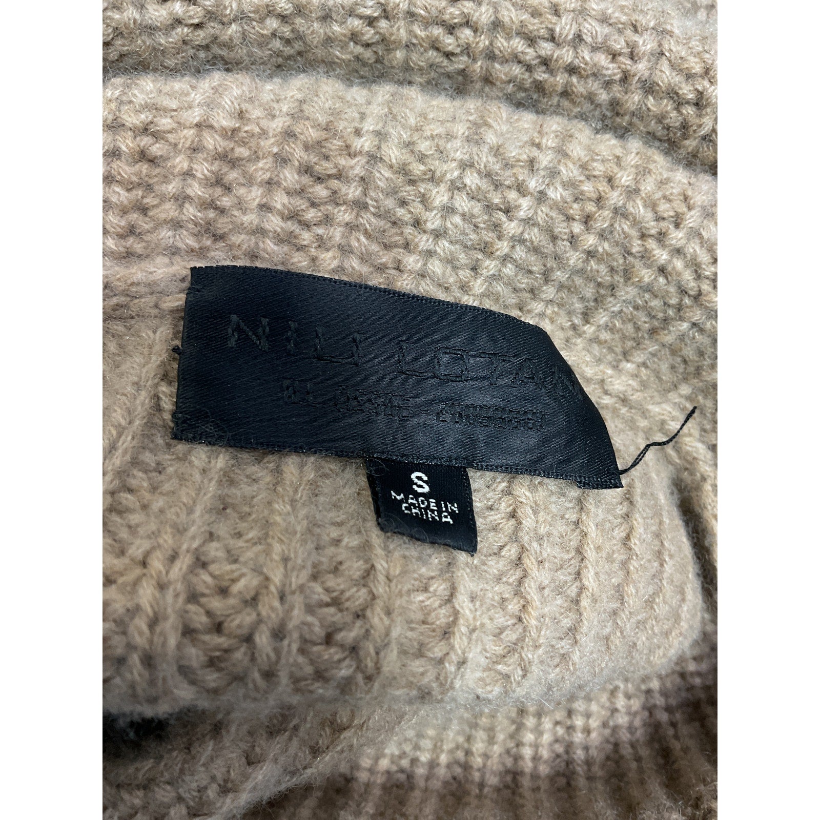 Nili Lotan 'Layla' Black Ribbed Cashmere Turtleneck Sweater Size S