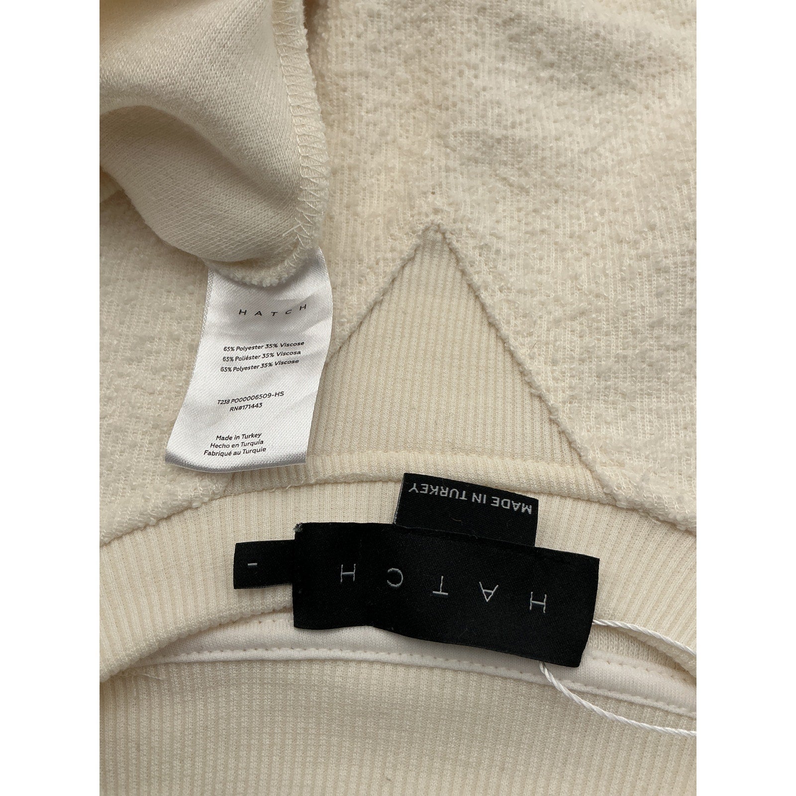 Hatch 'The Dina' Beige Polyester Boucle Sweatshirt Size 1