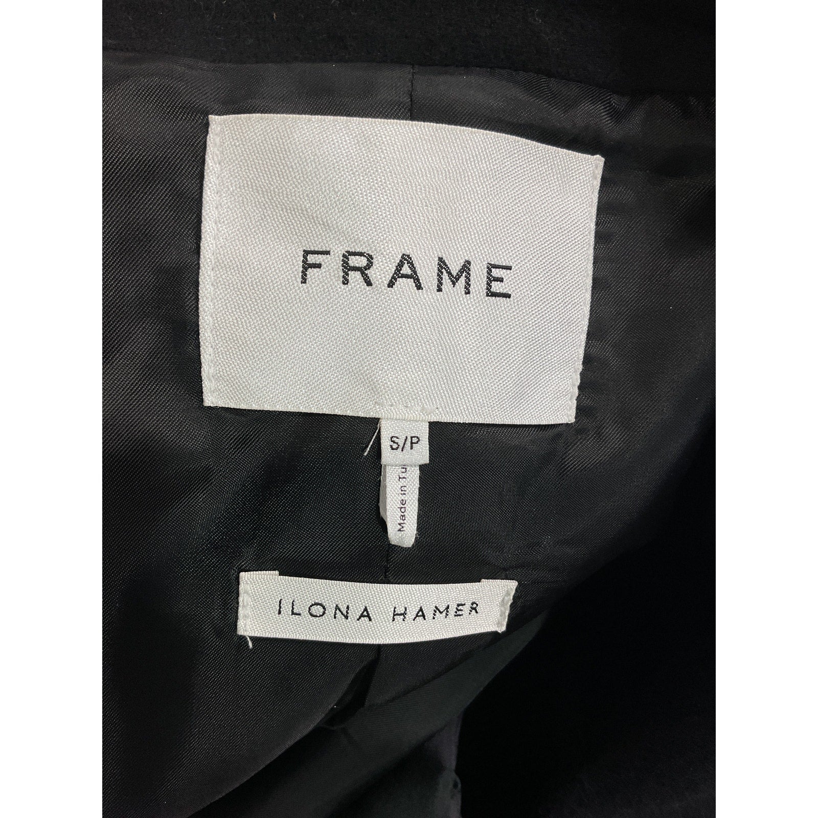 Frame Wool Blend Black Coat Size S
