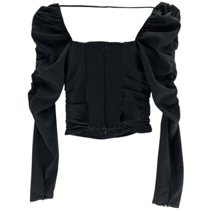 Reformation Ruched Black Ivy Top Size 0