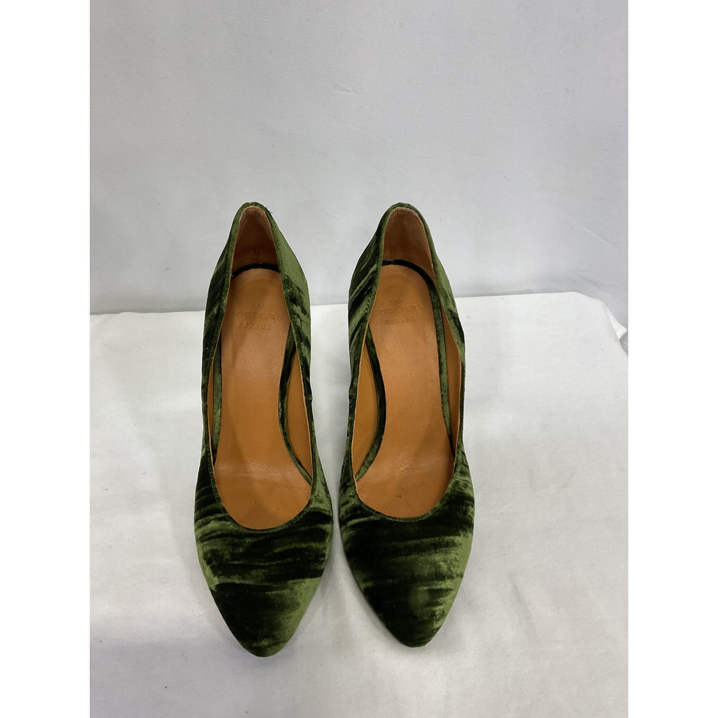 S�zane High Green Leather  Magda Court Shoe Size 6