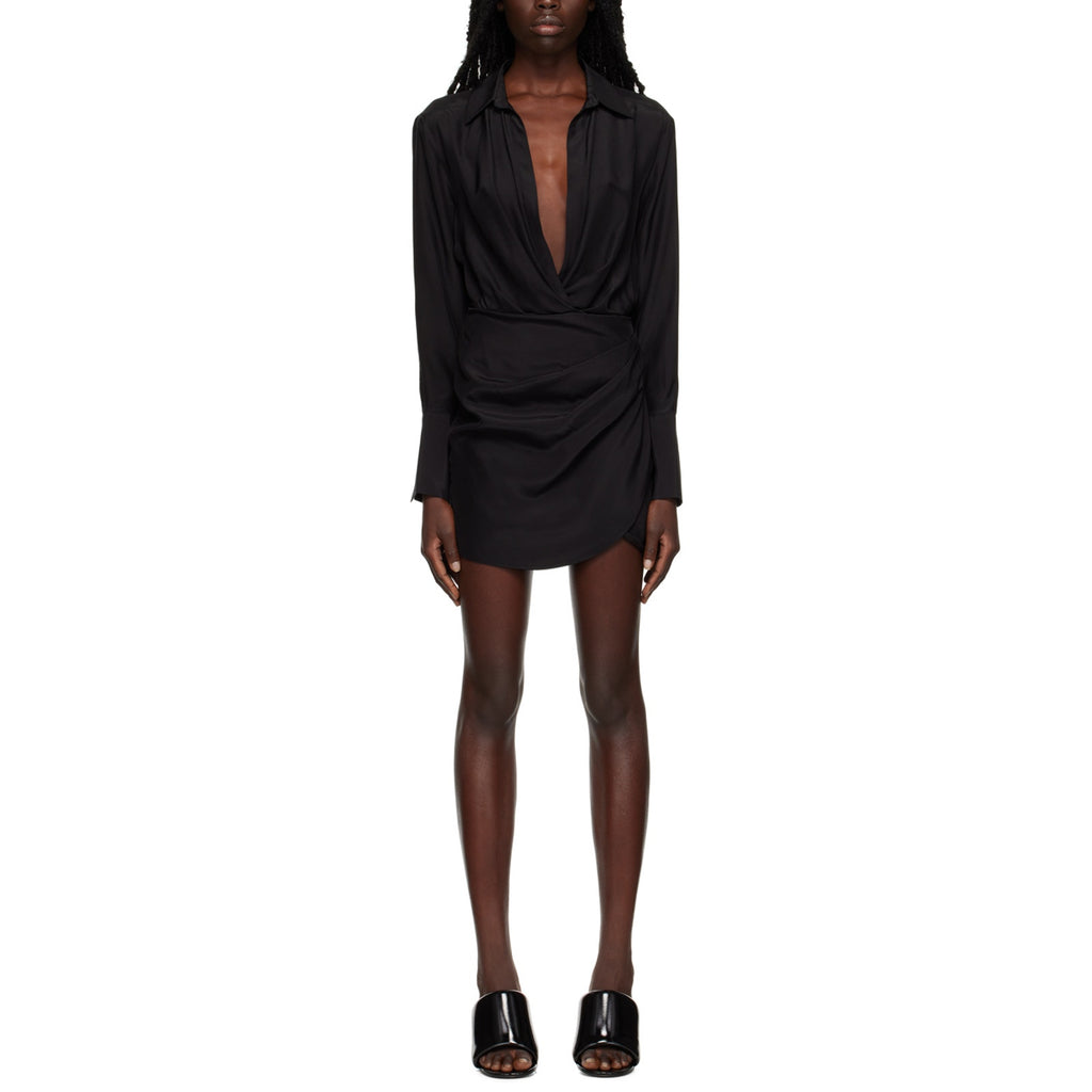 Gauge81 'Naha' Black Silk Mini Dress Size S