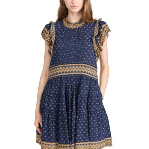 Sea New York Bohemian Navy Arlita Tunic Dress Size S