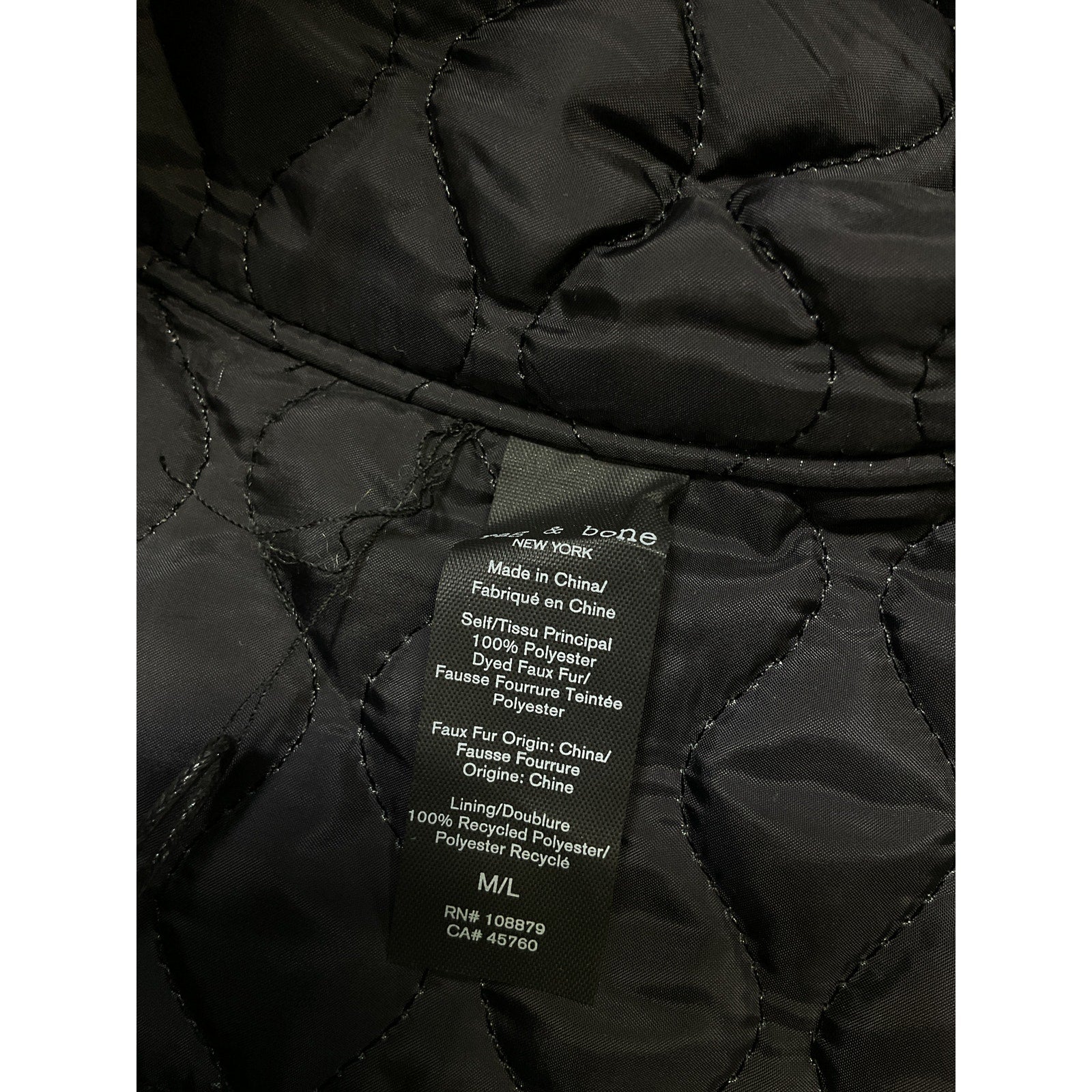 Rag & Bone 'Addison' Black Faux Fur Reversible Bucket Hat Size M - NWT