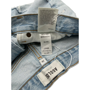 AGOLDE Distressed Blue Dee Shorts Size 24