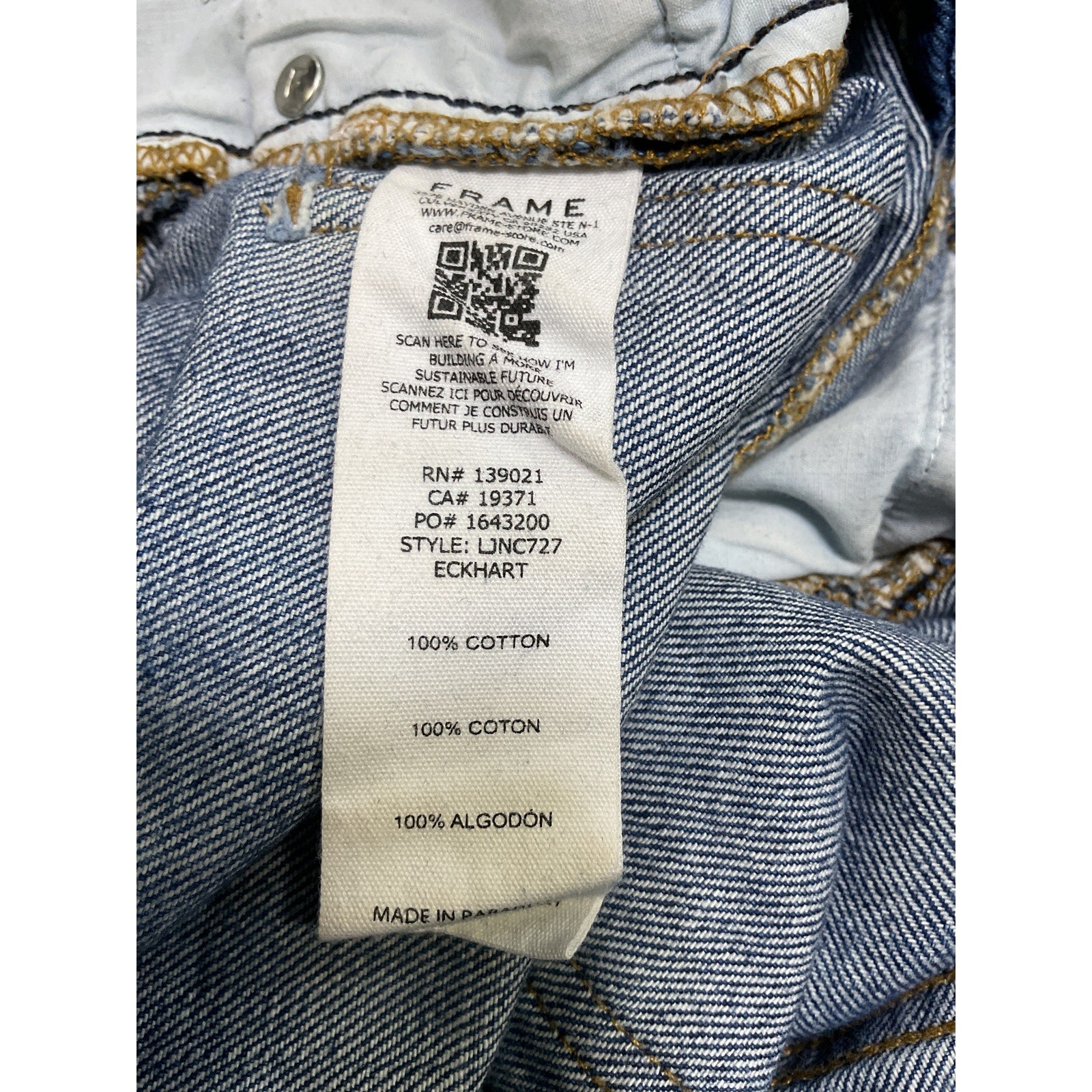 Frame 'Le' Blue Cotton Jane Crop Jean Size 26