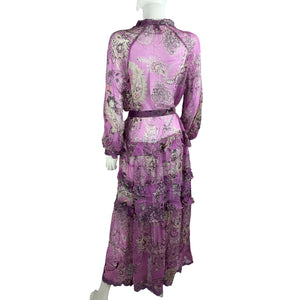 Hemant And Nandita Sheer Orchid Mavi Kaftan Dress Size S NWT