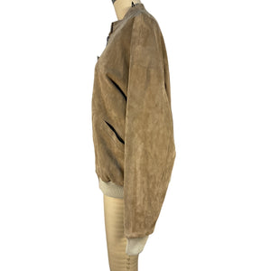 Stouls Suede Tan Pharrell Bomber Jacket Size M NWT
