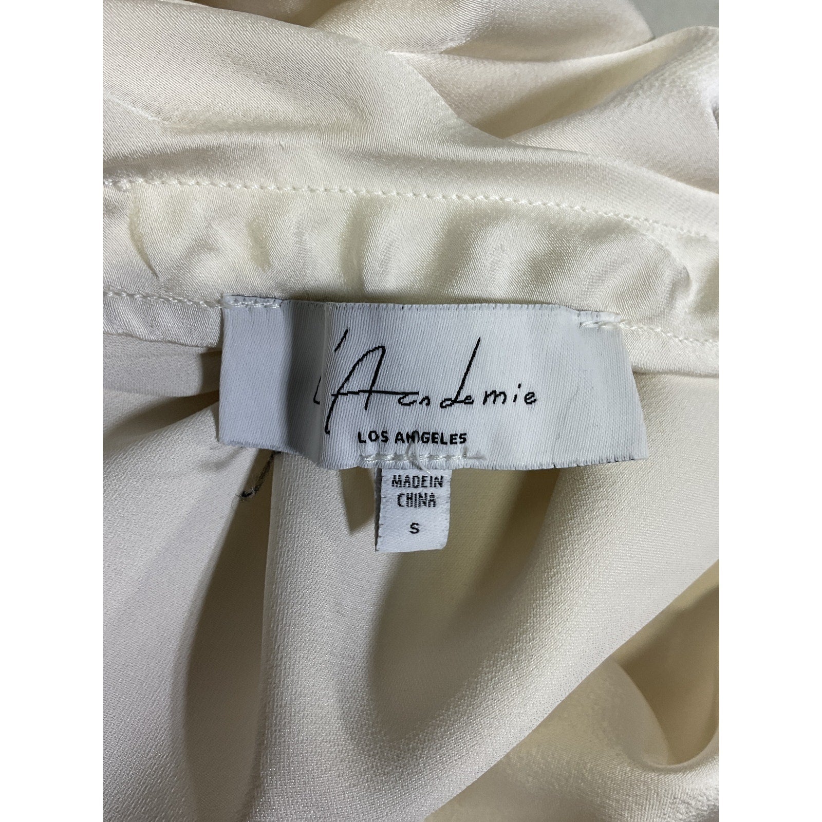L'Academie 'Tabitha' White Satin Skirt Size S