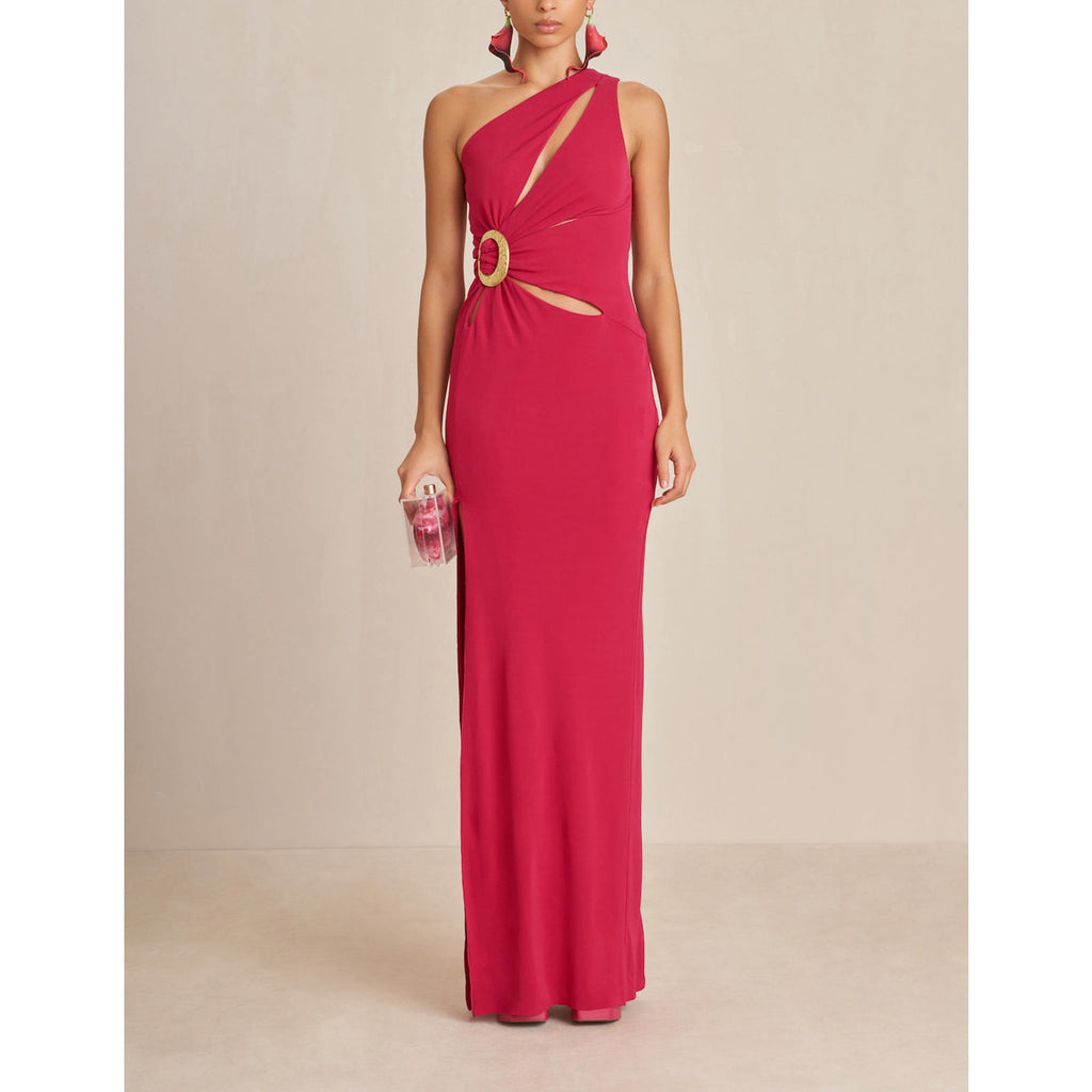 Cult Gaia 'Zinna' Pink Cut Out Crepe Gown Size XS - NWT