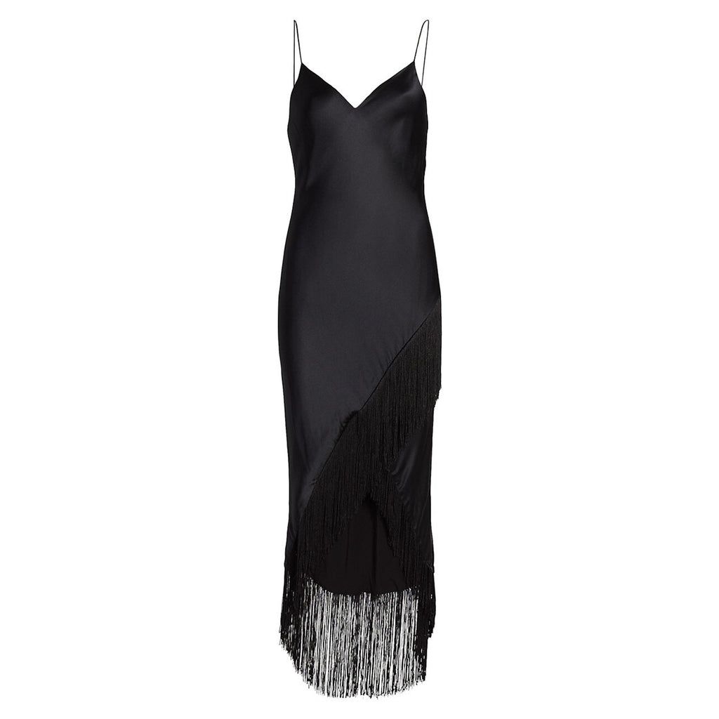 Cami Nyc 'Dennis' Black Silk Fringe Dress Size XS