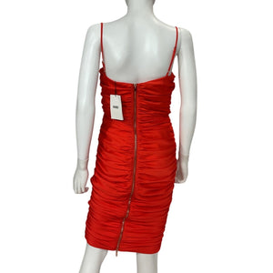 Nookie Ruched Tangerine Cooper Midi Dress Size M NWT